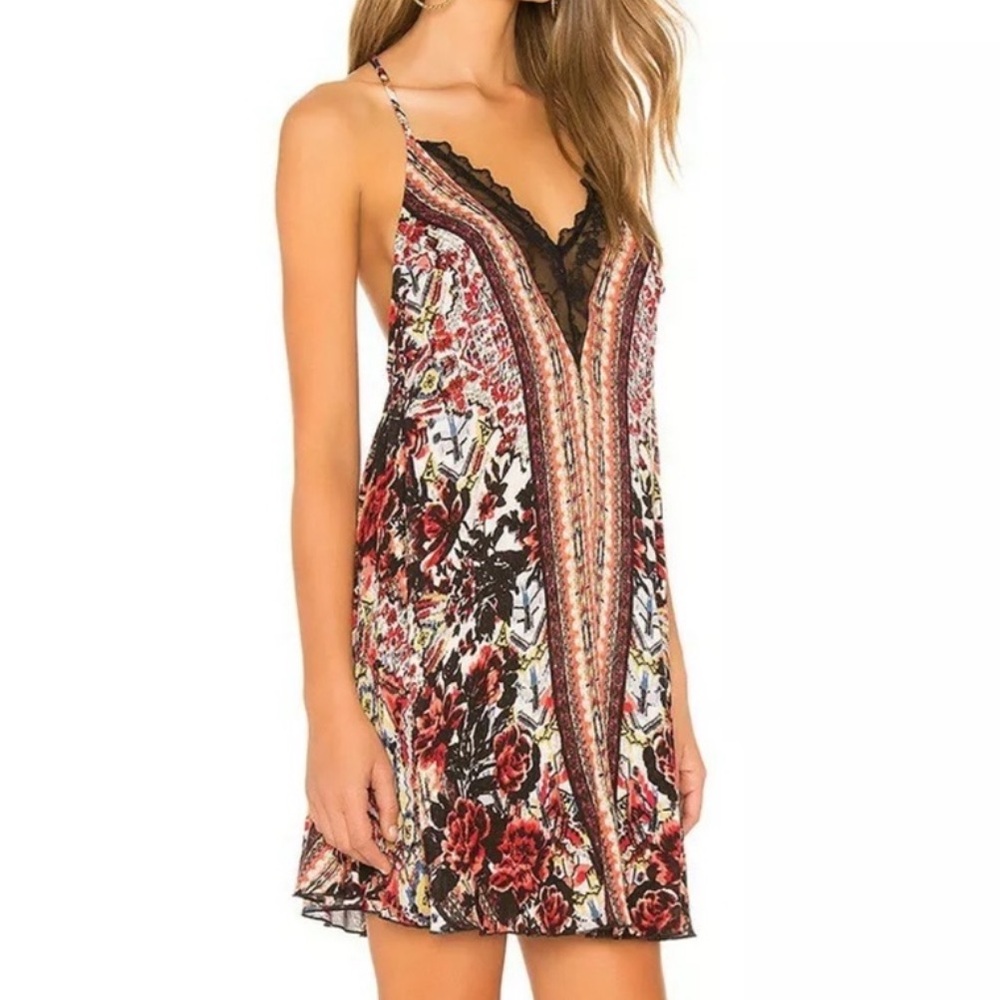 Free People Intimately Love Bird Printed Mini Dress